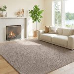 6x9 Area Rug, Luxurious Faux Fur Rug, Non-Slip Floor Carpet for Living Room, Bedroom, Dining Room, Tan