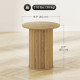 Round Side Table, Fluted Accent End Table, Narrow Nightstand for Small Spaces, Living Room, Oak