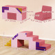 Qaba 2-Piece Climbing Foam Blocks for Toddlers with Detachable Cover, Indoor Climb and Crawl Activity PlaySet, Pink