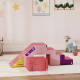 Qaba 2-Piece Climbing Foam Blocks for Toddlers with Detachable Cover, Indoor Climb and Crawl Activity PlaySet, Pink