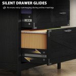 Lateral Filing Cabinet, Farmhouse File Cabinet with 4 Drawers, Fit Letter/A4/Legal Hanging Files, Black Wood Grain