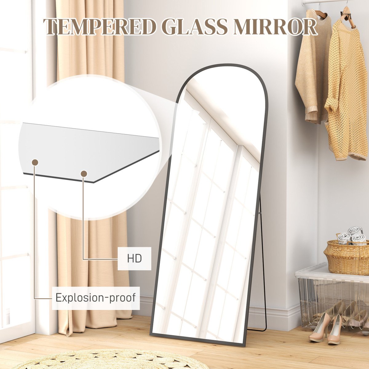 Arched Standing Mirror, 64