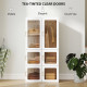 Portable Wardrobe, Foldable Plastic Closet with 5 Compartments, Hanging Rod and Magnetic Doors, White