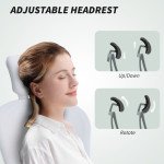 Office Chair, Mesh Computer Desk Chair with Adjustable Headrest, 4D Lumbar Support, Flip-up Arm, White