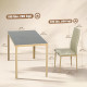 3-Piece Rectangular Glass Kitchen Table and Chairs with Metal Frame and Faux Leather Upholstery for Dining Room