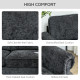 L Shape Sofa, Modern Sectional Couch with Changeable Chaise Lounge, Wooden Legs, Corner Sofa for Living Room, Black