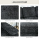 Modern Corner Couch with Right Chaise Lounge, Tufted 3-Seater Sofa with Wooden Legs for Living Room, Black