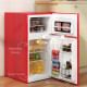 3.2 Cu Ft Compact Refrigerator, Mini Fridge with Freezer, Adjustable Shelves and Reversible Doors for Bedroom, Red