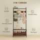 5-In-1 Coat Rack Shoe Bench, Hall Tree with Bench, Shoe Cabinet, 10 Hooks for Hallway, Mud Room, Rustic Brown
