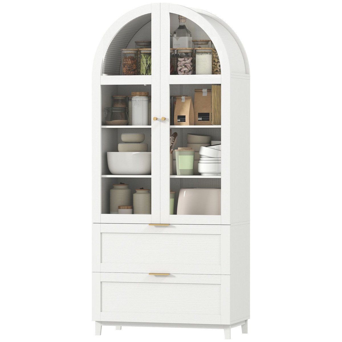Arched Kitchen Pantry Cabinet, 71