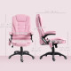 6 Point Vibrating Massage Home Office Chair High Back Executive Chair with Reclining Back, Swivel Wheels, Pink