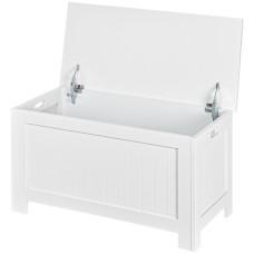 Large Storage Box Storage Trunk Cabinet Container with Lid and 2 Safety Hinges, White