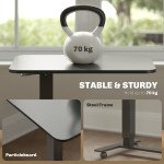 Pneumatic Standing Desk Adjustable Height, Mobile Stand Up Desk with Wheels, 43 Inch Portable Rolling Table, Black