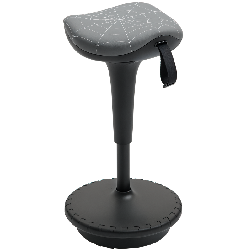 Backless Wobble Stool Chair, Standing Desk Chair, Adjustable Learning Stool for Office Desks, with Rocking Motion, Grey