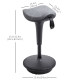 Backless Wobble Stool Chair, Standing Desk Chair, Adjustable Learning Stool for Office Desks, with Rocking Motion, Grey