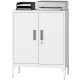 Office Storage Cabinet with Lock, Filing Cabinet with Adjustable Shelves and Doors for Home Office, Garage, White