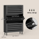 Narrow Shoe Storage Cabinet, 3 Flip Drawers, Adjustable Shelves, 24 Pairs Capacity, Black