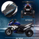 Qaba Kids Electric Motorcycle Ride-On Toy with 3 Wheels, Music, Horn, Lights, Blue