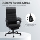 Office Chair, Linen High Back Desk Chair, Swivel Recliner with Adjustable Height, Footrest and Padded Armrest, Black