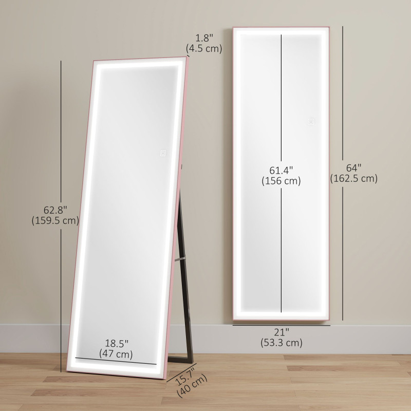 LED Mirror with Dimmable and 3 Colour Lights, 64