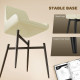 Set of 4 Upholstered Kitchen Chairs, Modern Dining Chairs with Diamond Tufting and Steel Legs for Dining Room, Cream White