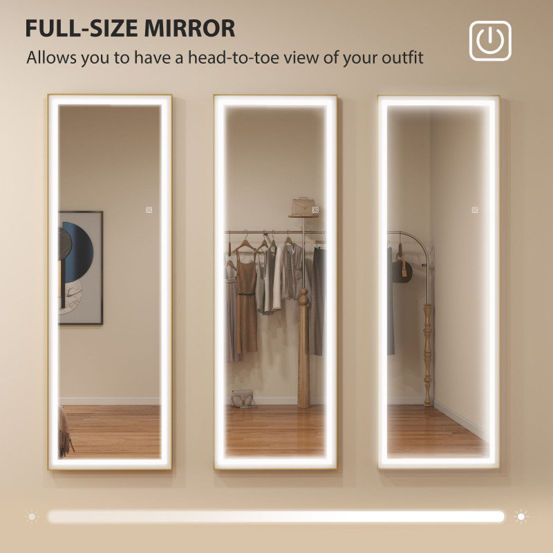 LED Mirror with Dimmable and 3 Colour Lights, 64