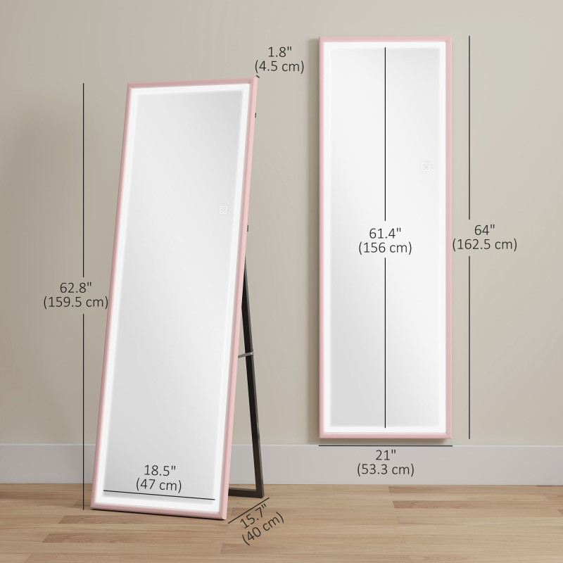 LED Mirror with Dimmable and 3 Colour Lights, 64