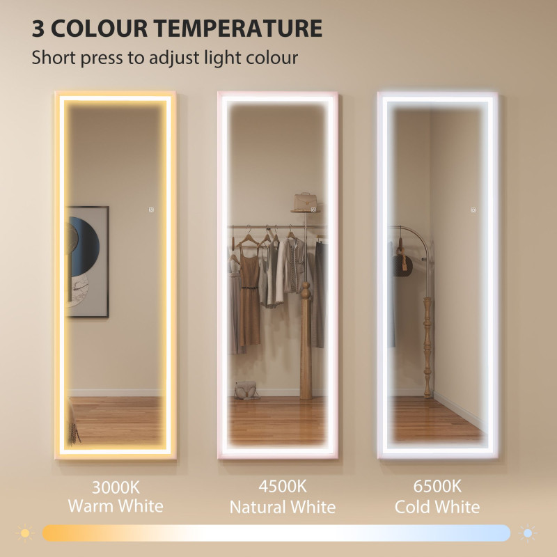 LED Mirror with Dimmable and 3 Colour Lights, 64