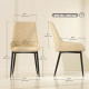 Upholstered Kitchen Chairs, Modern Dining Chairs Set of 4 with Diamond Tufting and Steel Legs for Dining Room, Khaki