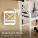 Wooden Dining Chairs Set of 4, Kitchen Chairs with Cross Back, Solid Structure for Living Room and Dining Room, White