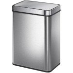 13.2 Gallon Sensor Can, Automatic Garbage Can with Soft-Close Lid, Fingerprint-Proof Stainless Steel, Silver