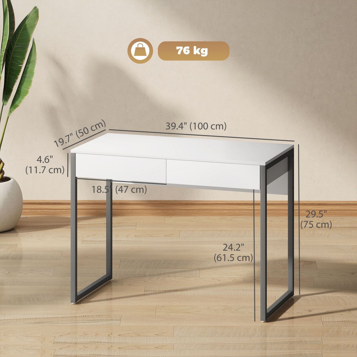 High Gloss Home Office Desk, 39