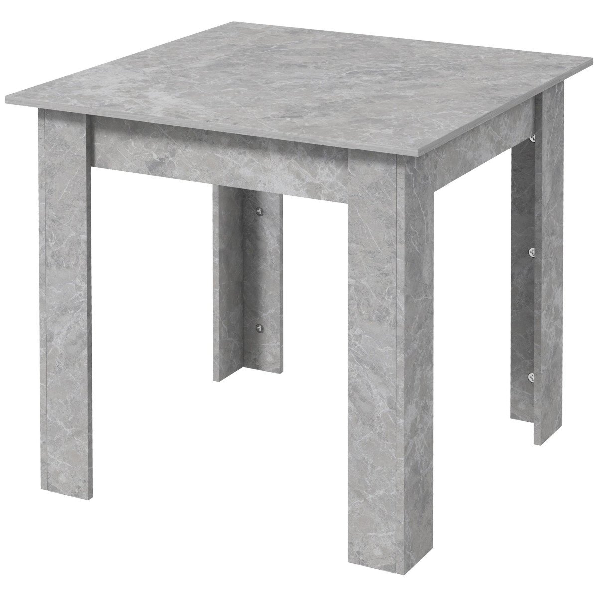 Square Dining Table, Modern Dining Room Table with Faux Cement Effect, Space Saving Small Kitchen Table, Cement Grey
