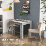 Square Dining Table, Modern Dining Room Table with Faux Cement Effect, Space Saving Small Kitchen Table, Cement Grey