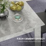 Square Dining Table, Modern Dining Room Table with Faux Cement Effect, Space Saving Small Kitchen Table, Cement Grey