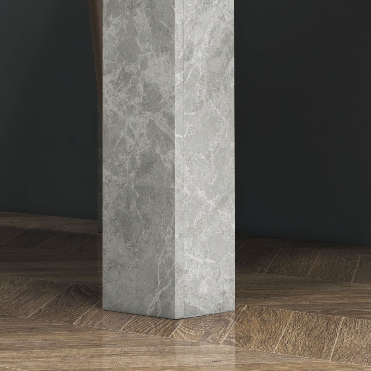 Square Dining Table, Modern Dining Room Table with Faux Cement Effect, Space Saving Small Kitchen Table, Cement Grey
