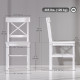 Wooden Dining Chairs Set of 2, Kitchen Chairs with Cross Back, Solid Structure for Living Room and Dining Room, White
