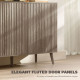 Buffet Cabinet with Storage, Modern Fluted Sideboard with Adjustable Shelves for Dining Room Living Room, Light Grey