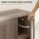 Buffet Cabinet with Storage, Modern Fluted Sideboard with Adjustable Shelves for Dining Room Living Room, Light Grey