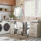 Clothes Drying Rack, Foldable Stainless Steel Laundry Drying Rack with Adjustable Gullwings and Shoe Holders, Silver