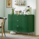 Modern Kitchen Storage Cabinet, Sideboard Buffet Cabinet w/ 3 Drawers and Adjustable Shelves for Kitchen Hallway, Green