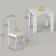 Dining Table Set for 2, Square Kitchen Table and Chairs, Dining Room Table and PU Leather Upholstered Chairs, White