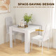 Dining Table Set for 2, Square Kitchen Table and Chairs, Dining Room Table and PU Leather Upholstered Chairs, White