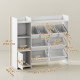 Qaba Kids Bookshelf and Toy Storage Organizer, Children Bookcase with 8 Removable Bins, Cabinet for Playroom, Kids Room, Nursery, White