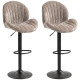 Bar Stools Set of 2, Swivel Barstools with Back, Adjustable Height and Footrest for Kitchen Island, Dining Room, Brown