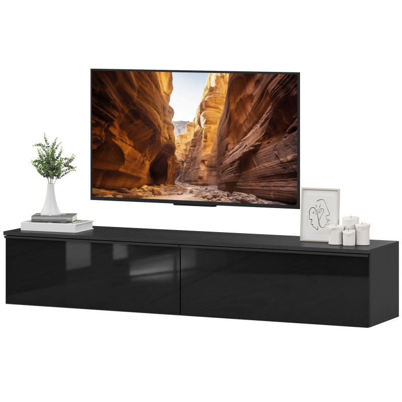Wall Mounted TV Stand, Floating TV Cabinet with Storage, for TVs up to 70