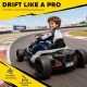 Qaba 24V Electric Go Kart with Dual 150W Motors, Adjustable Seat & 11.2MPH High Speed, Slow Start, 5-Point Harness, White