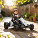 Qaba 24V Electric Go Kart with Dual 150W Motors, Adjustable Seat & 11.2MPH High Speed, Slow Start, 5-Point Harness, White