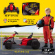 Qaba 24V Electric Go Kart with Dual 150W Motors, Adjustable Seat & 11.2MPH High Speed, Slow Start, 5-Point Harness, Red