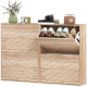 Shoe Storage Cabinet with 4 Flip Drawers, Narrow and Slim, 20 Pair of Shoes Organizer for Hallway, Entryway, Oak